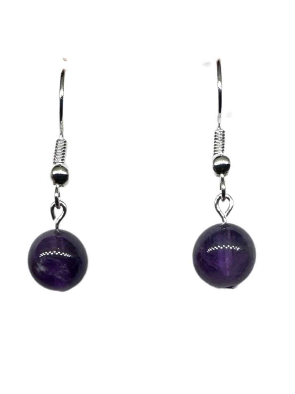 Amethyst earrings Elegant Purple Dangle handmade